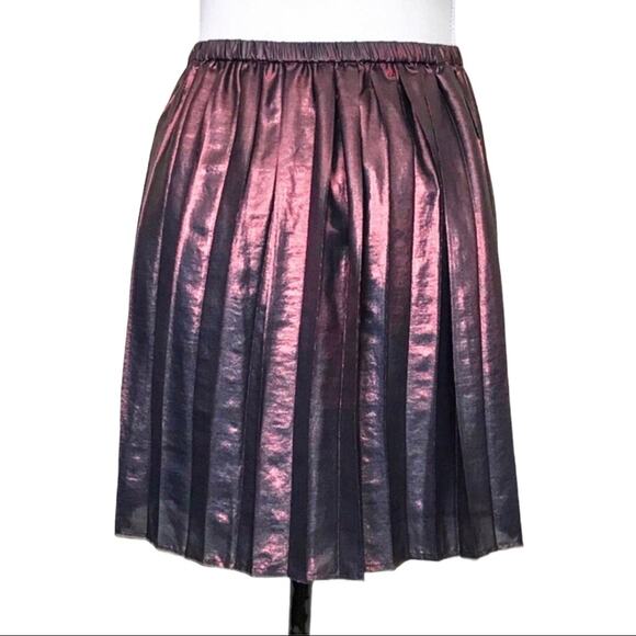 Isabel Marant NWT Circle Skirt Pleated Metallic Red Copper Mini Copper Runway - Picture 5 of 11